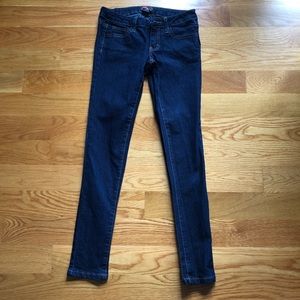 Forever 21 Dark Rinse Blue Denim Skinny Jeggings Low Rise Tights Tiny Fit 24 00